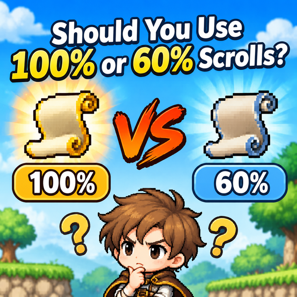 Should You Use 100% or 60% Scrolls in MapleStory Classic World?